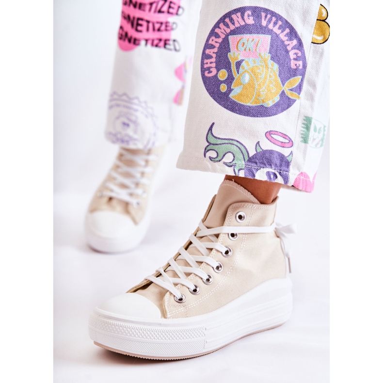 PJ1 Sneakers Alte da Donna Beige Carlyn 1