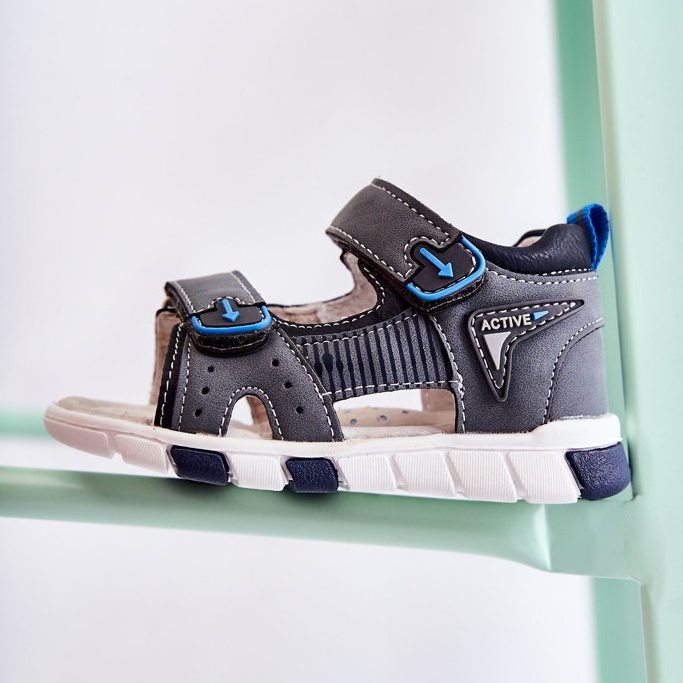 PE1 Comodi sandali per bambini grigio scuro Samell 2