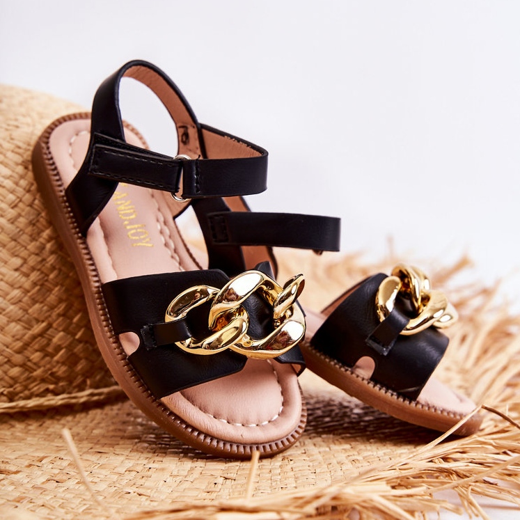 FR1 Sandali Per Bambini Con Velcro Layra Nero ['nero'] 2