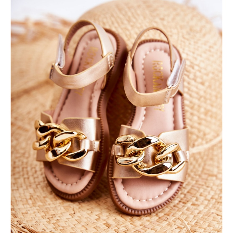 FR1 Sandali Per Bambini Con Velcro Layra Dorato ['d'oro'] d'oro 2