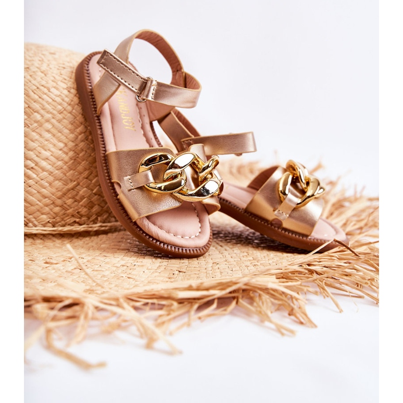 FR1 Sandali Per Bambini Con Velcro Layra Dorato ['d'oro'] d'oro 1