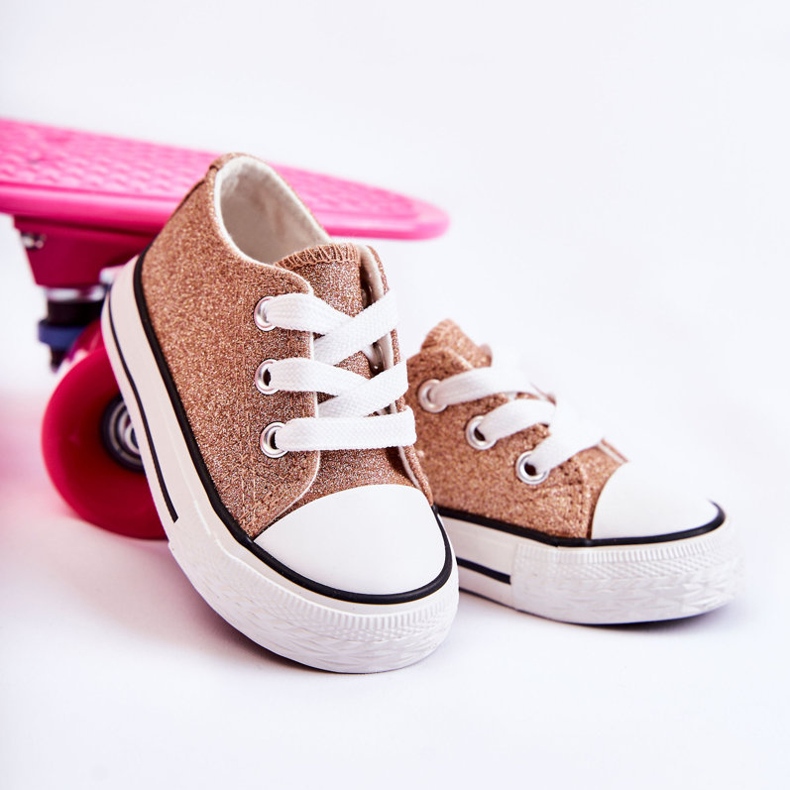 Sneakers per bambini allacciate oro rosa Wella d'oro d'oro 1