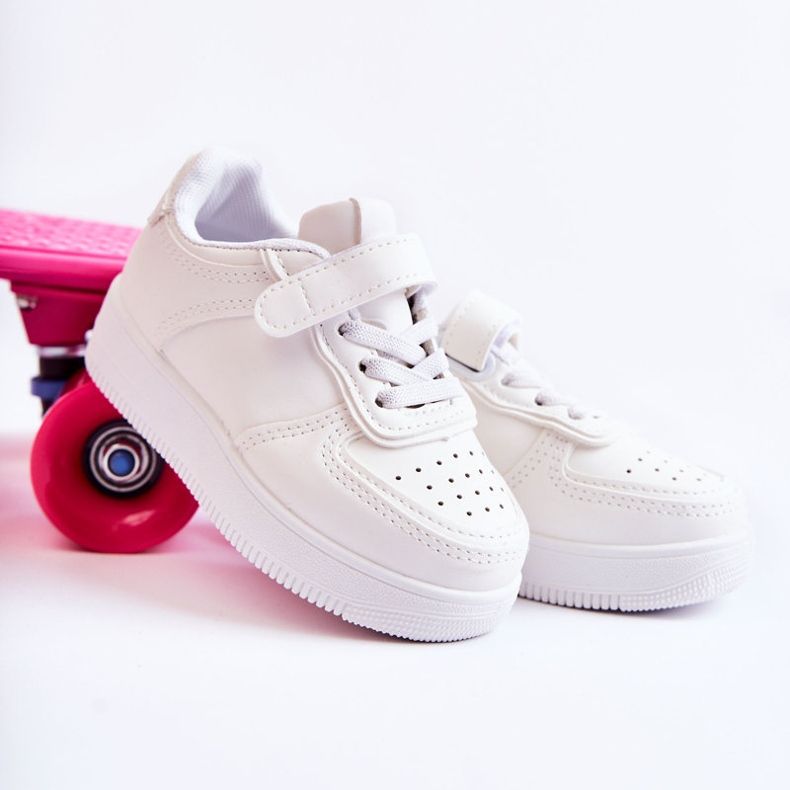 Scarpe Sportive Per Bambini Con Velcro Elike Bianche bianco 1