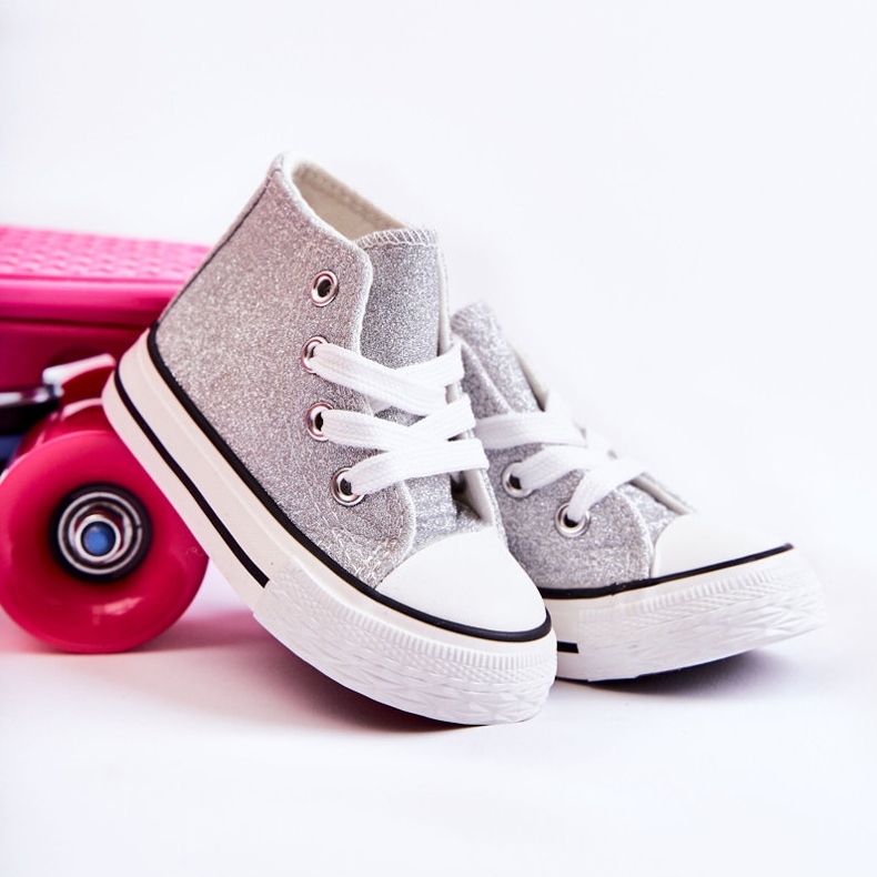 Sneakers Bambino Alta Catrina Argento d'argento d'argento 1