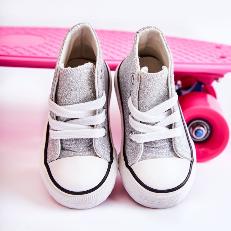 Sneakers Bambino Alta Catrina Argento d'argento d'argento 2