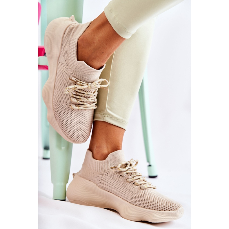 Scarpe sportive da donna Dalmiro Slip-on beige chiaro 2