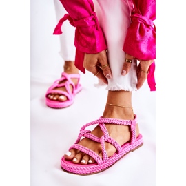 PS1 Sandali Alla Moda Da Donna Intrecciati Fucsia Amparo rosa 1