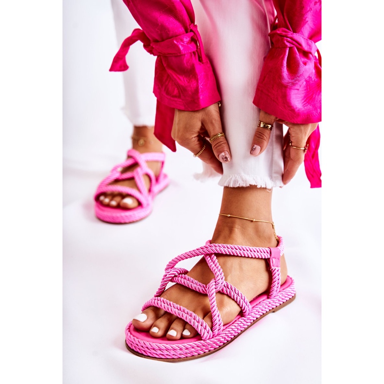 PS1 Sandali Alla Moda Da Donna Intrecciati Fucsia Amparo rosa 1