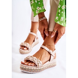 PS1 Sandali con zeppa da donna Beige Chaves d'oro 1