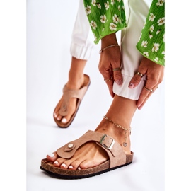 FB1 Ciabatte Da Donna Con Fibbia Elina Beige 2