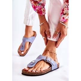 FB1 Ciabatte Da Donna Con Fibbia Blu Elina 2