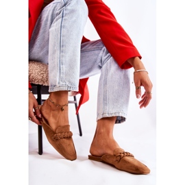 FB1 Ciabatte da donna Camoscio Beige Olena marrone 2