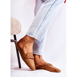 FB1 Ciabatte da donna Camoscio Beige Olena marrone 1