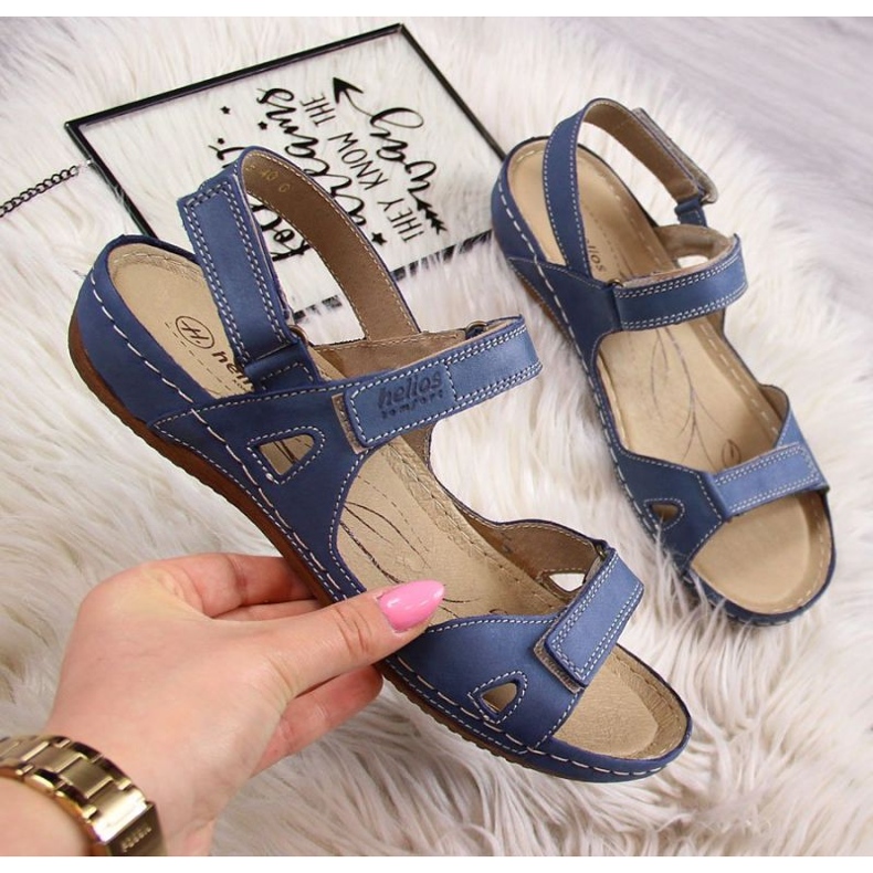 Sandali comodi Helios W H205A blu navy 1