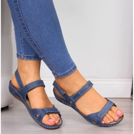 Sandali comodi Helios W H205A blu navy 2