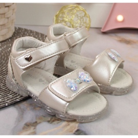 Miss❤E Sandali in velcro con fiocco Miss Jr EU650A argento ['argento'] 2