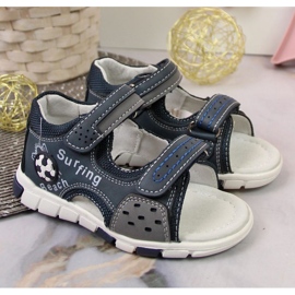 Sandali con velcro NEWS Jr EU651A blu navy-grigio 2