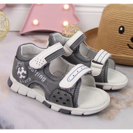 Sandali con velcro NEWS Jr EU651B grigio 2