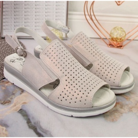 Sandali con zeppa T.Sokolski W SCA169 beige-argento 2