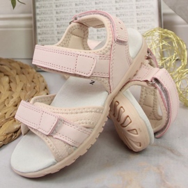 Sandali con velcro American Club Jr AM895A rosa 2