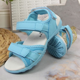 Sandali con velcro American Club Jr AM895B blu 2
