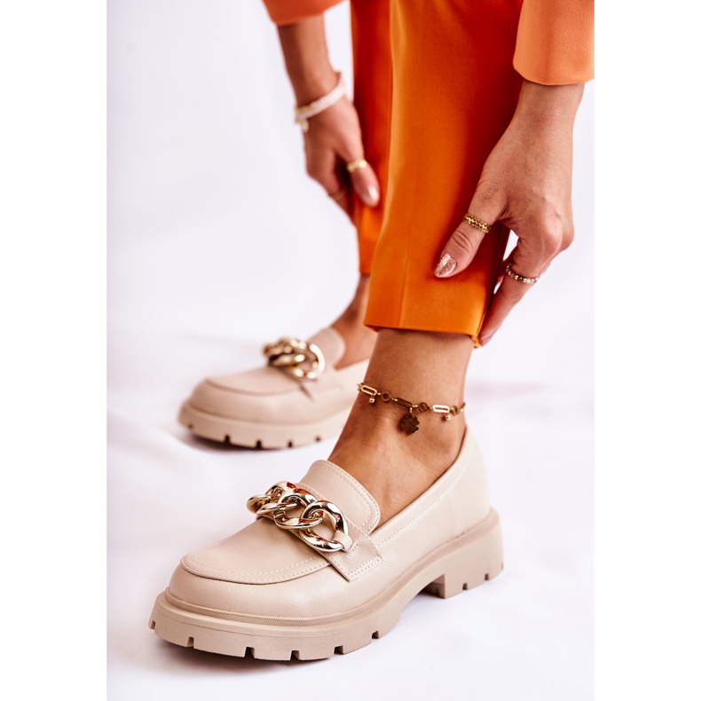 FB1 Mocassini in pelle Catena Beige chiaro Amicable 1