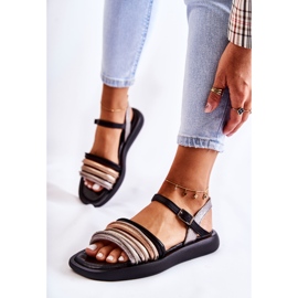 Sandali da donna in pelle alla moda Maciejka 05561-01 Nero multicolore 2