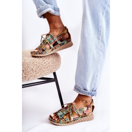 Maciejka Sandali da Donna in Pelle con Velcro 05375-09 Verde 2