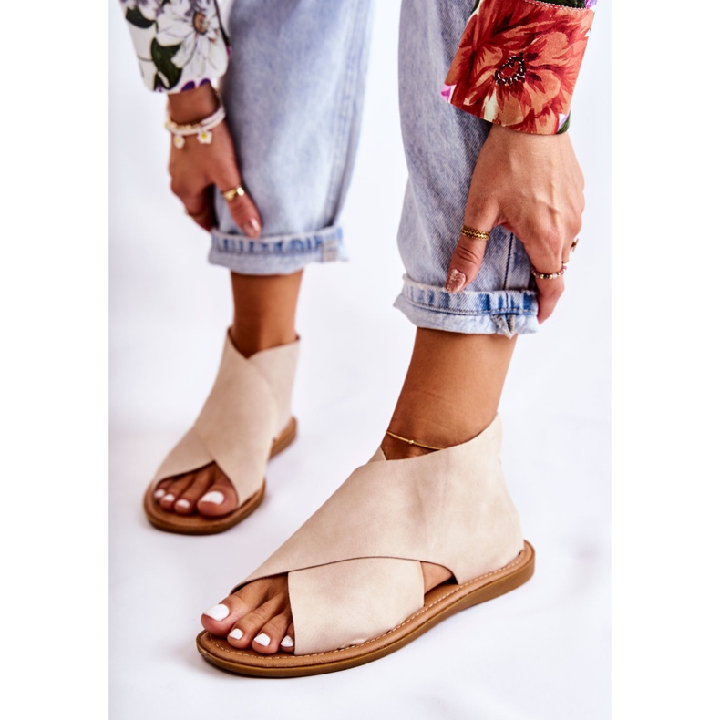 S.Barski Sandali in pelle da donna Beige Catalise 1