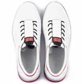 Polbut Scarpe casual da uomo in pelle K23 bianche con rosso bianco 5