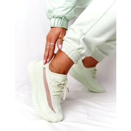 Scarpe sportive con sneaker verde chiaro femminile 2