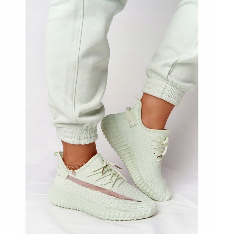 Scarpe sportive con sneaker verde chiaro femminile 3