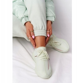 Scarpe sportive con sneaker verde chiaro femminile 4
