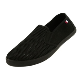 Scarpe slip-on traforate da uomo Atletico WY18922 nero 3