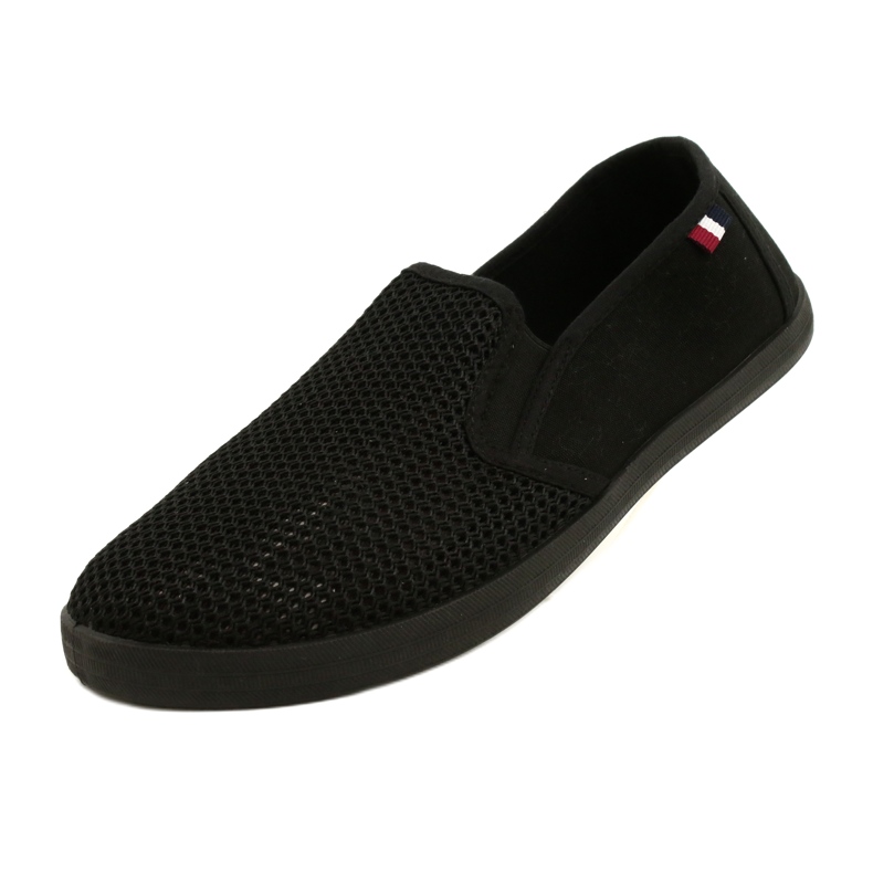 Scarpe slip-on traforate da uomo Atletico WY18922 nero 3