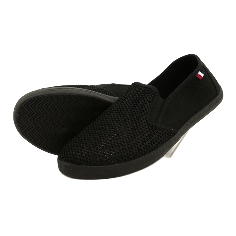 Scarpe slip-on traforate da uomo Atletico WY18922 nero 4