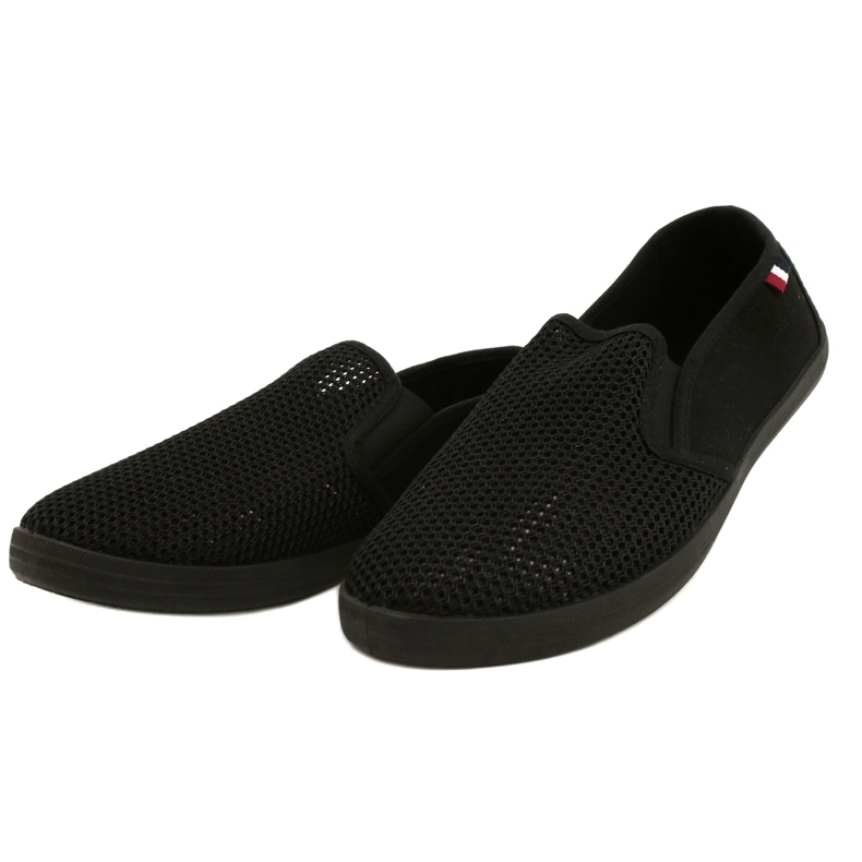 Scarpe slip-on traforate da uomo Atletico WY18922 nero 2
