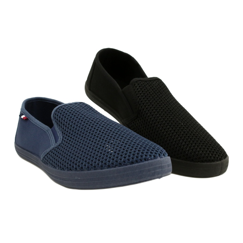 Scarpe slip-on traforate da uomo Atletico WY18922 nero 7