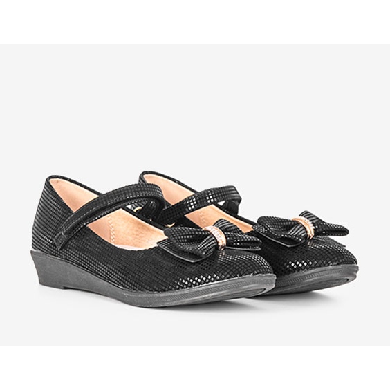 Ballerine nere da bambino con fiocco Tienne nero 1