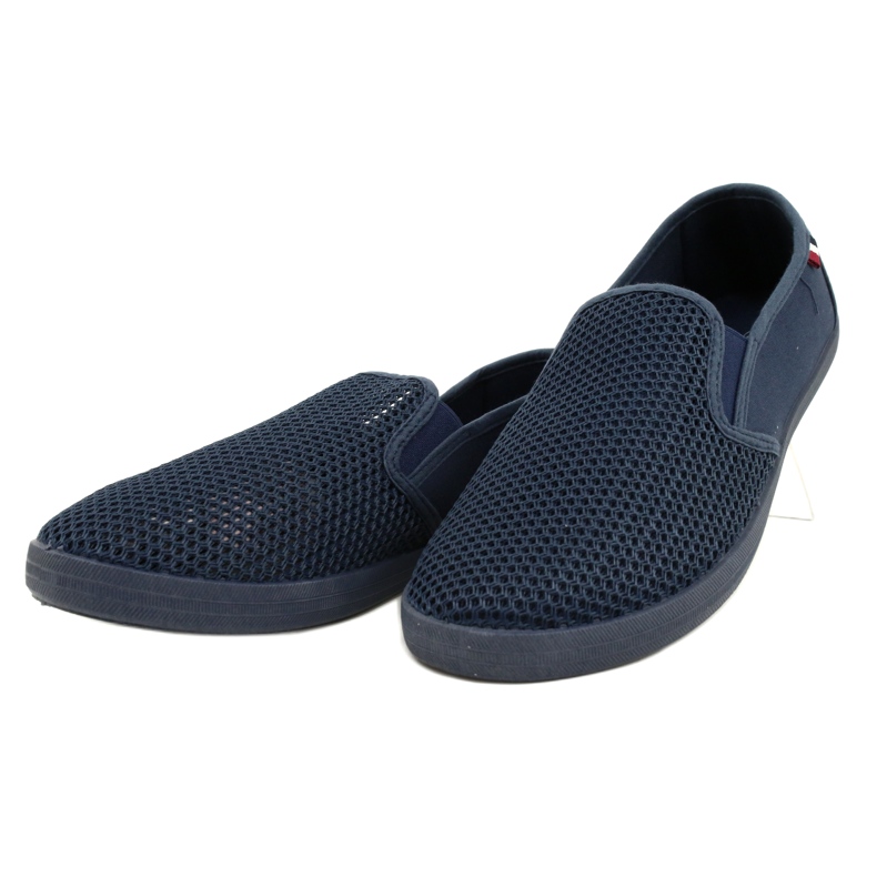 Scarpe slip-on traforate da uomo Atletico WY18922 blu 2