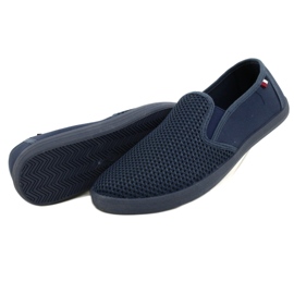 Scarpe slip-on traforate da uomo Atletico WY18922 blu 4