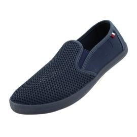 Scarpe slip-on traforate da uomo Atletico WY18922 blu 3