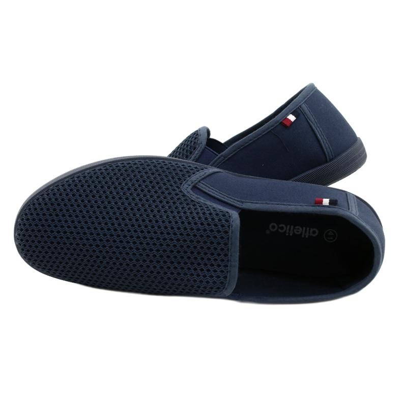 Scarpe slip-on traforate da uomo Atletico WY18922 blu 5