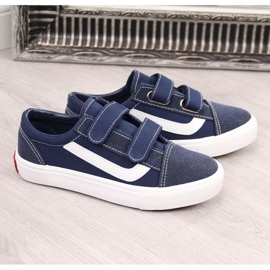 Sneakers basse con velcro Atletico Jr ATC337C blu navy 1