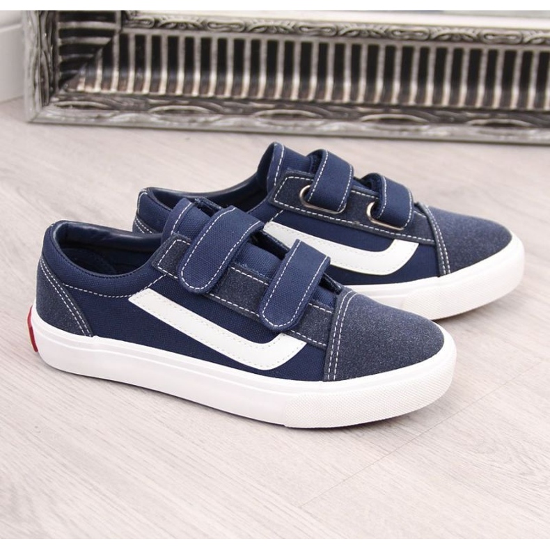 Sneakers basse con velcro Atletico Jr ATC337C blu navy 1