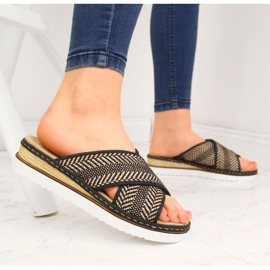 Ciabatte con zeppa Rieker W R459 nere nero 2