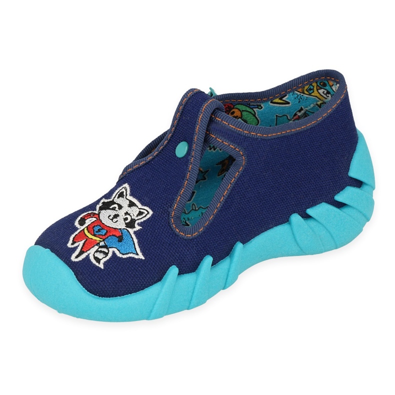 Slifori per bambini di Befado 110p440 blu navy con cane 1