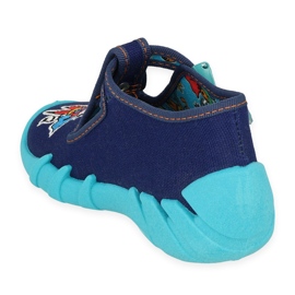 Slifori per bambini di Befado 110p440 blu navy con cane 2