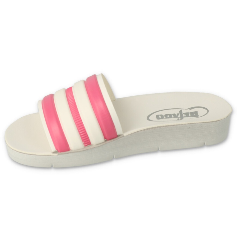 Flip per bambini in schiuma di befado 067y002 bianco con strisce rosa bianca 1