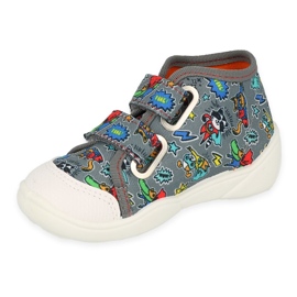Slifori per bambini di Befado 212P079 grigio con applicazioni colorate 1